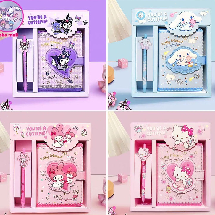 Sanrio notebook Kuromi My Melody Cinnamoroll pen gift box set cute ...