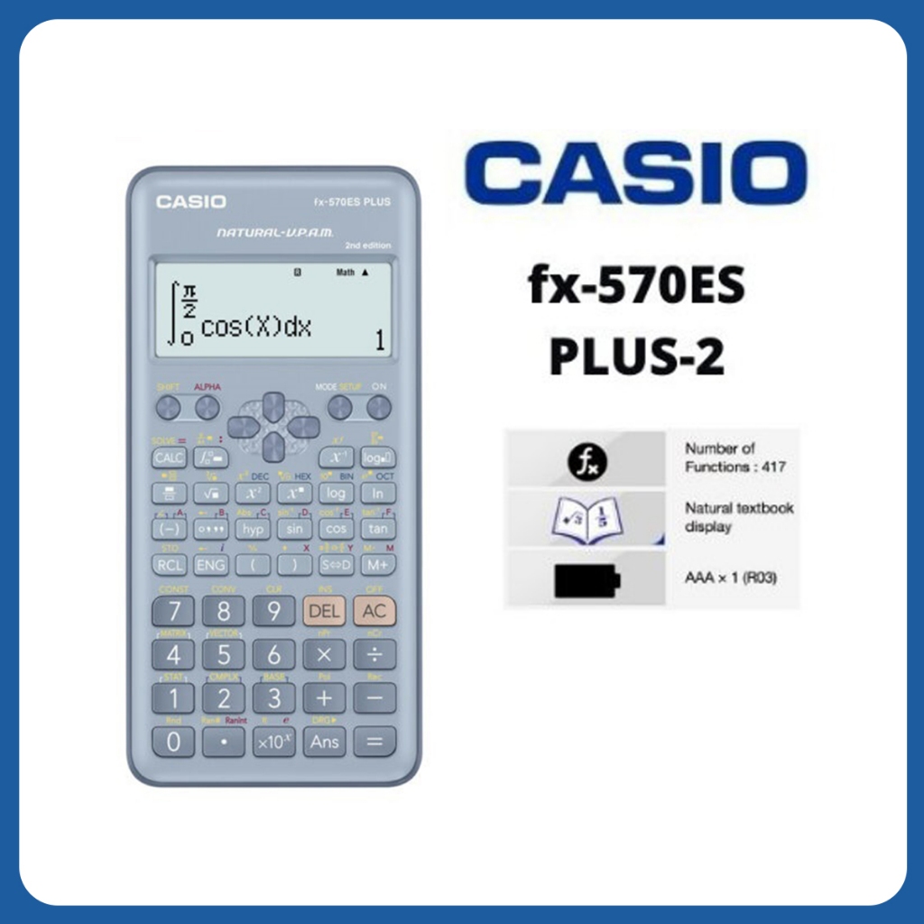 Casio FX-570EsPlus-2 (BLUE) EsPlus Series - Non Programmable School and ...