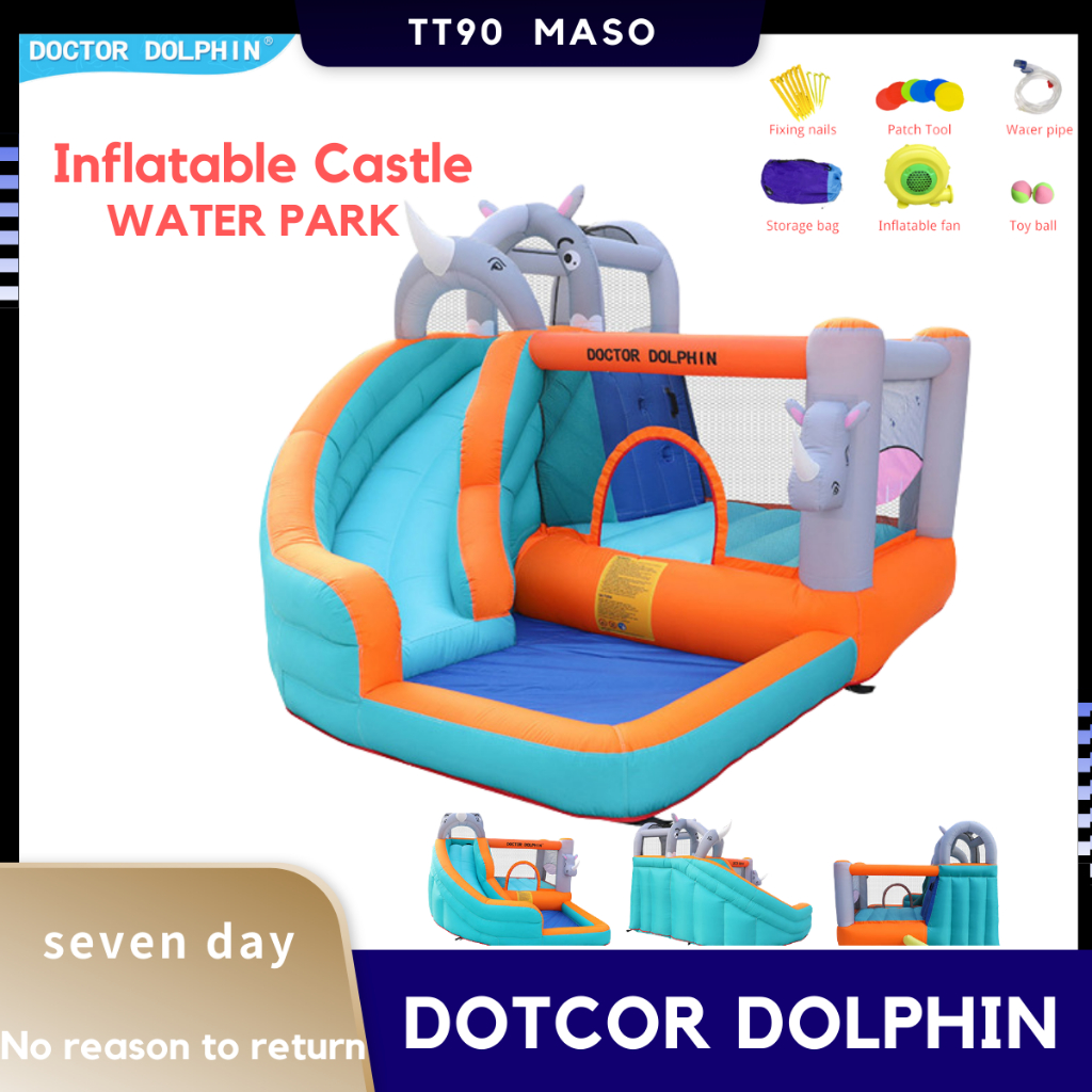 DOCTOR DOLPHIN Inflatable Slide Waterpark Castle Slide Bouncer