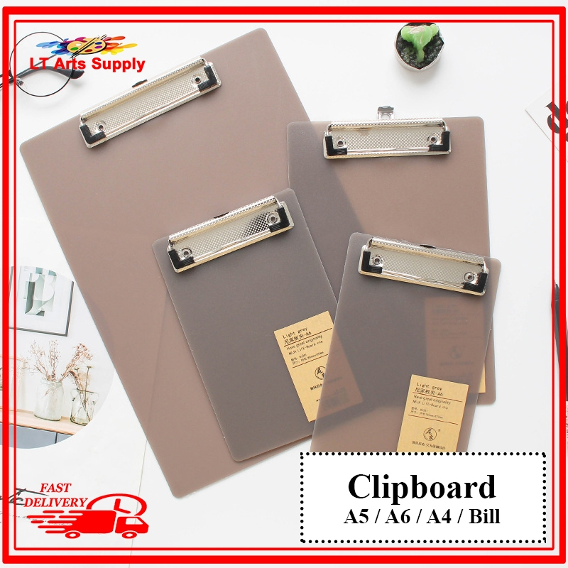 A4 / A5 / A6 / Bill Translucent Clipboard Writing Sheet Pad Clip Board ...
