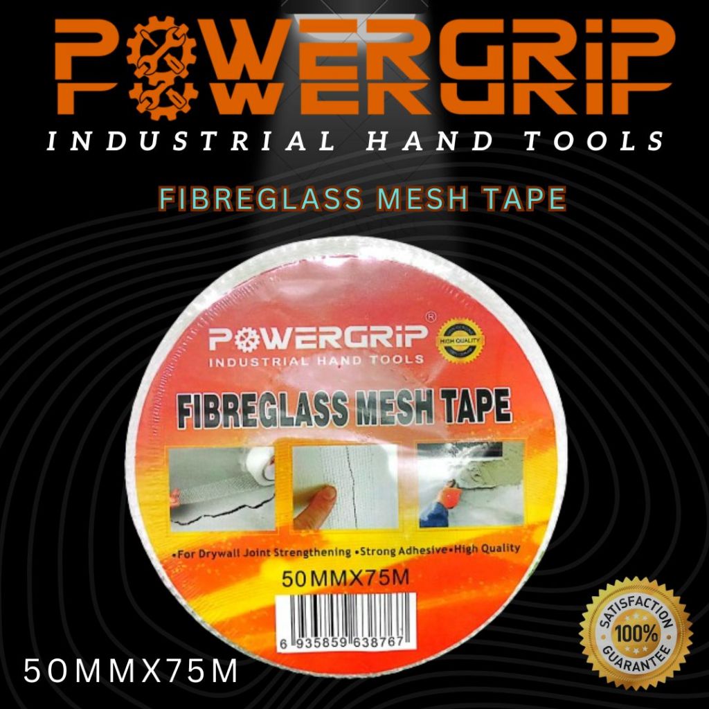 POWERGRIP GASA TAPE GYPSUM FIBREGLASS MESH TAPE 50MMX30M/50MMX75M ...