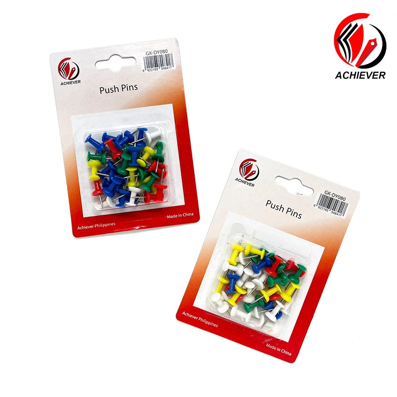 CSQUARE Achiever Brand 30pcs Color Push Pins for School and Office Use ...