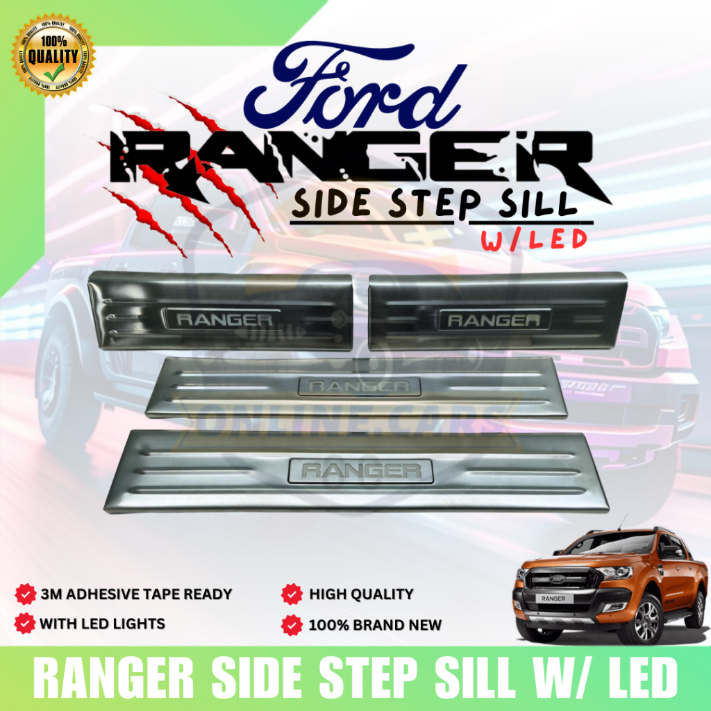 OC FORD RANGER SIDE STEP SILL WITH LED (Good quality) (2620) | Shopee ...