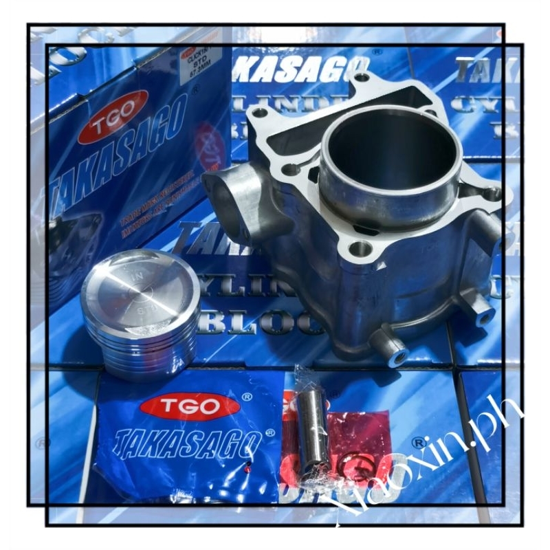 TAKASAGO CYLINDER BLOCK W/PISTON KIT FOR CLICK 150 Fi STD. - 57. 3MM ...