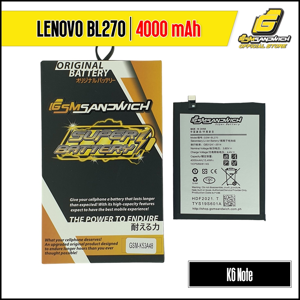 TECHTEK Batteria 4000mAh BL270 Compatibile Con Lenovo K6 Note E Motorola Moto E5, G6 Play