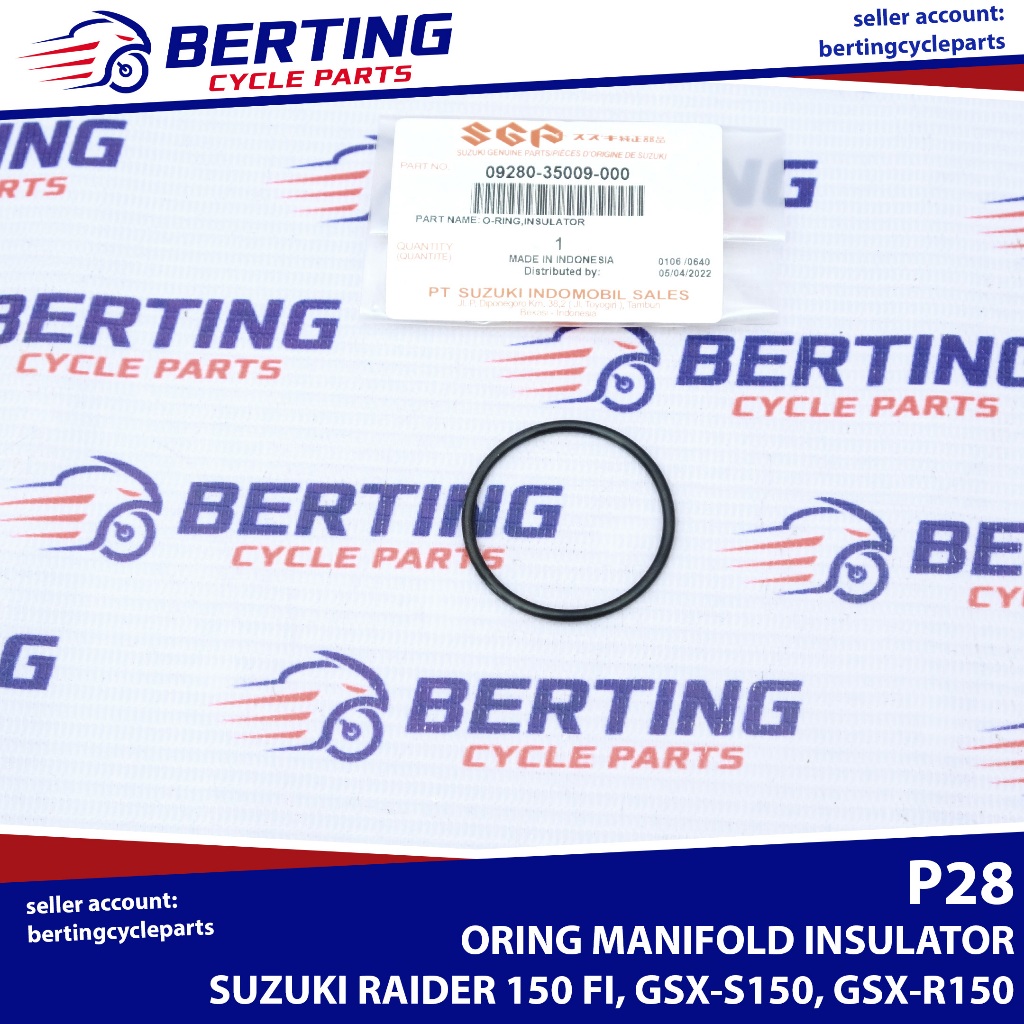 SGP ORING MANIFOLD, INSULATOR Suzuki Raider 150 FI, GSX-S150, GSX-R150 ...