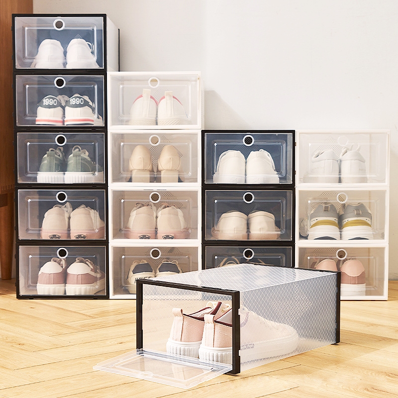 Large Size Foldable Shoe Box Transparent Dustproof Hard Plastic Storage ...