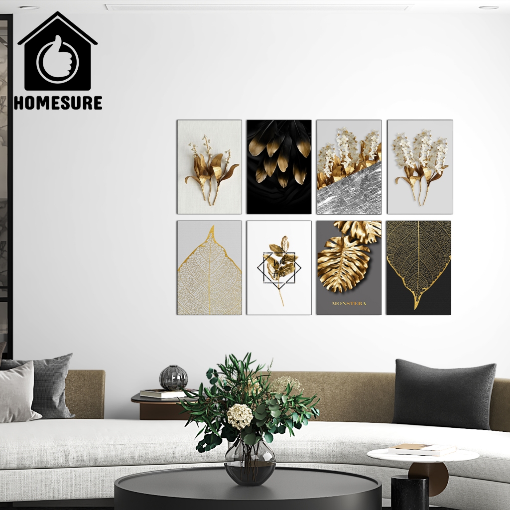 Elegant Gold Design Wood Hanging Wall Decor 26x37cm 10x14.5in UV