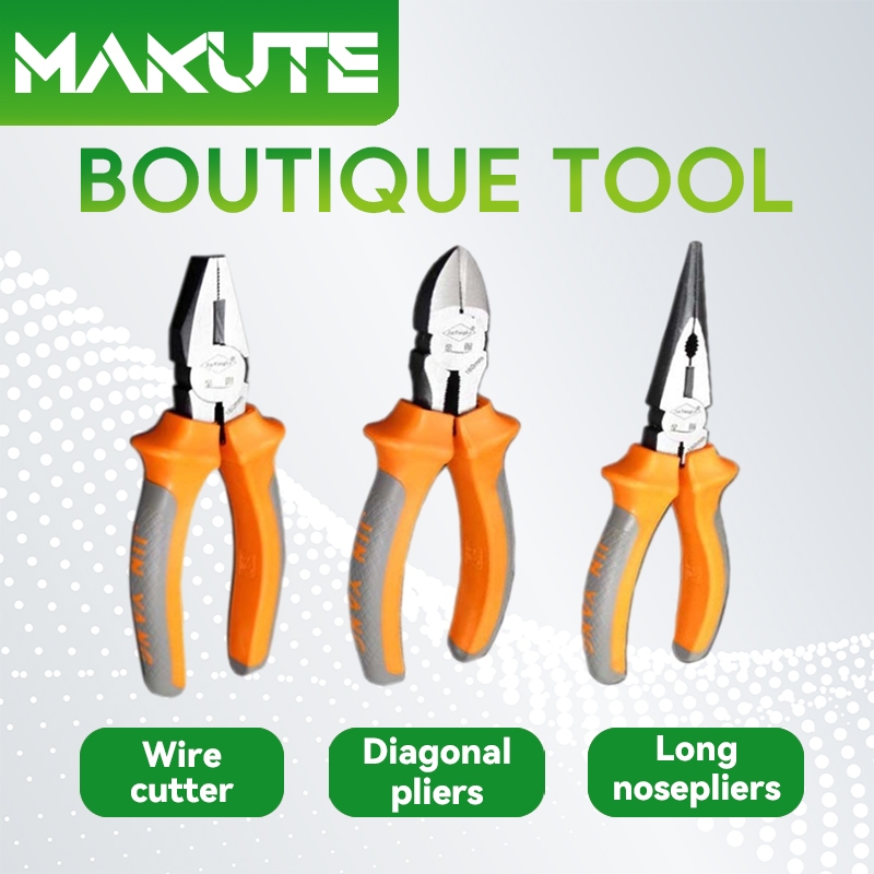 Fixtec 3-Piece Pliers Set – 7" & 6" Combination Pliers + 6" Diagonal Cutters, Insulated Electrician's Tools