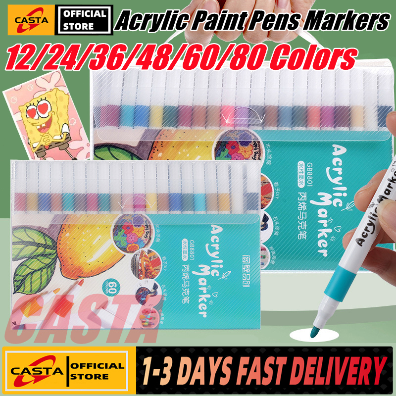 Acrylic Paint Pens Markers for Wood Canvas Stone Rock Painting Glass  Ceramic DIY Crafts Art Supplies