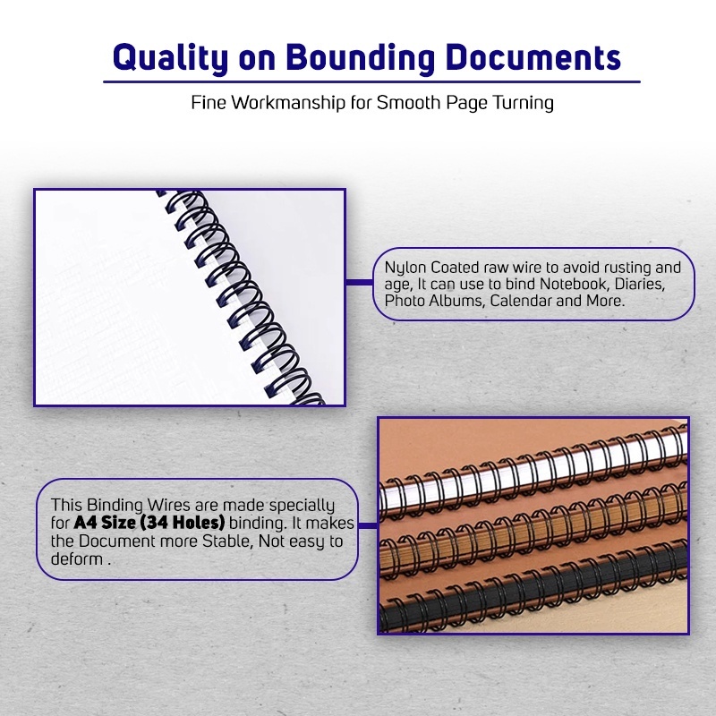 100pcs 34 Holes Double Loop Wire A4 Size 7.9cm 3:1 Pitch 60 Sheet ...