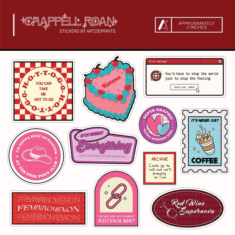 Chappell Roan Inspired Stickers | Matte Laminated Waterproof | For ...