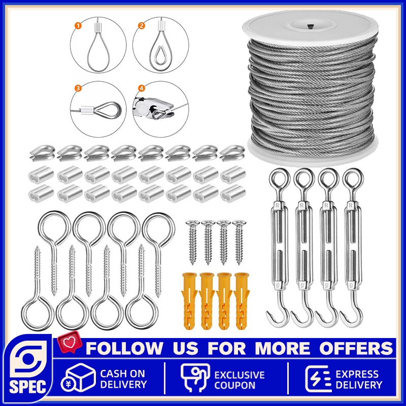 1Set Multifunctional Wire Rope KitStainless Steel Cable Tent Cord ...