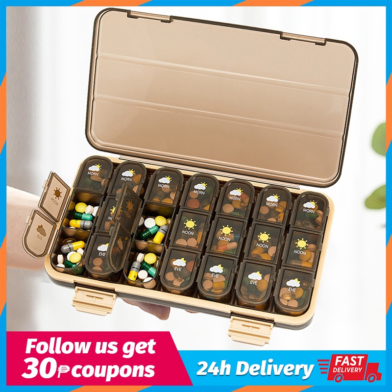 7 Days 21 Grid Medicine Organizer Medicine Box Pill Box Weekly Pill ...