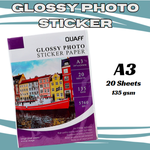 A3 Size QUAFF Photo Sticker Glossy Paper (20 sheets) | Shopee Philippines