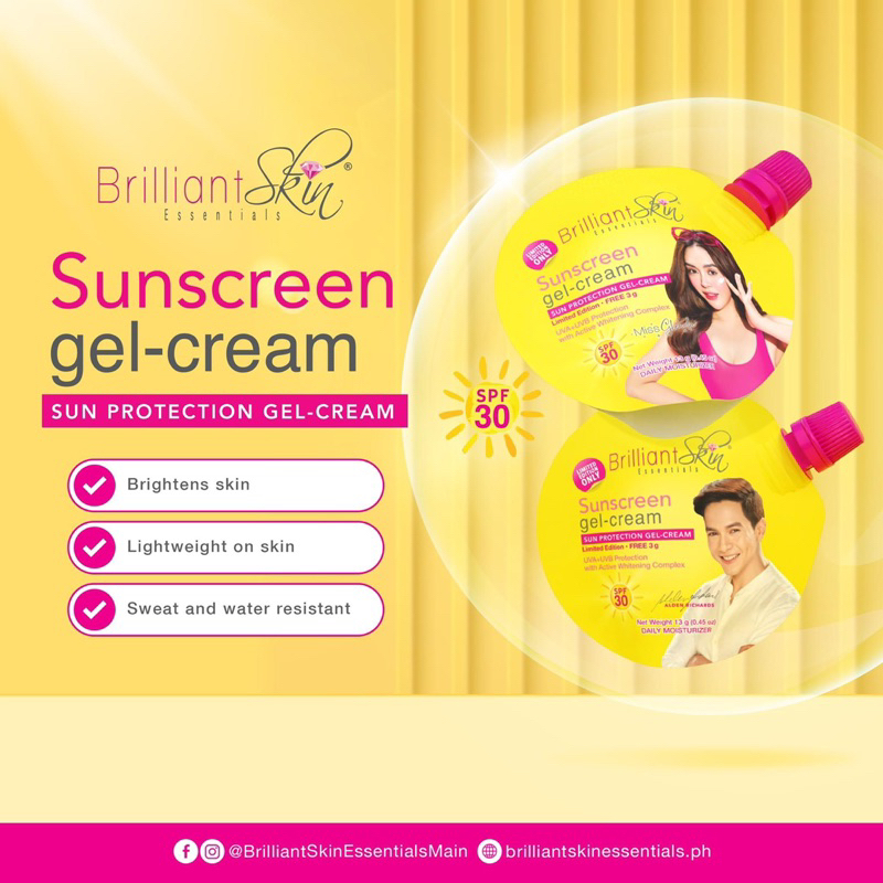 Brilliant Skin Authentic Sunscreen Gel Cream With Spf 30 13g Please