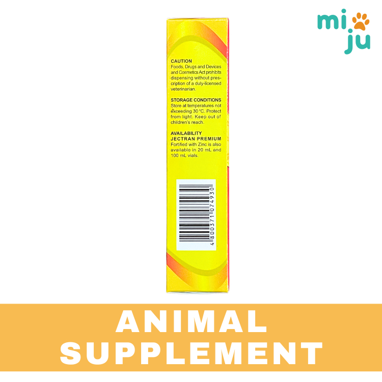 Jectran Premium 10ml Fortified With Zinc (Univet) - For Animal Use ...