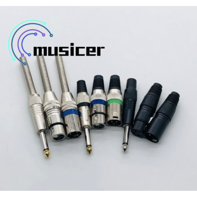 3 pin XLR Male Female PL-55 6.5mm Microphone Cannon Jack with Long ...