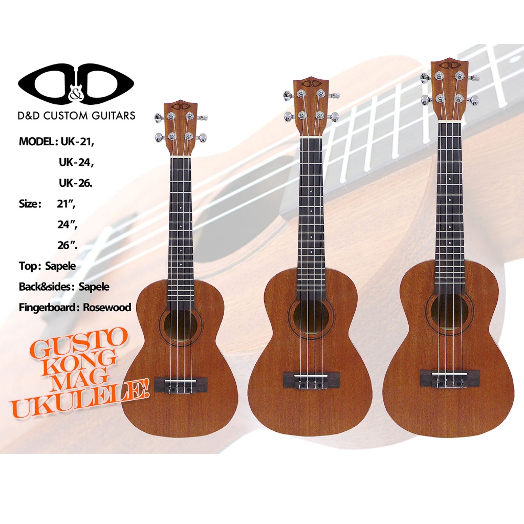 Ukulele by D D Custom Guitars w free Bag Legit and Brand New Music Shopee Philippines