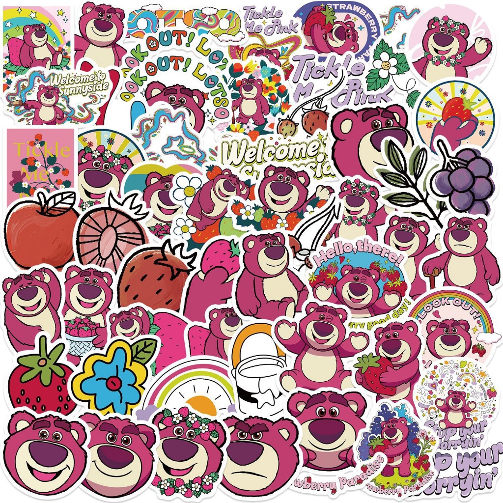 Q-version Lotso Strawberry Bear luggage laptop Stickers 50Pcs/Set DIY ...