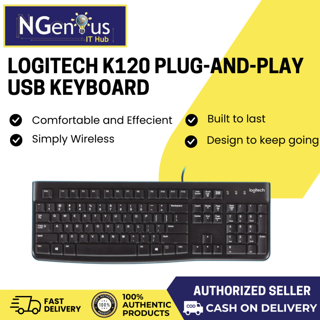 LOGITECH K120 Plug-and-Play USB Keyboard | Shopee Philippines