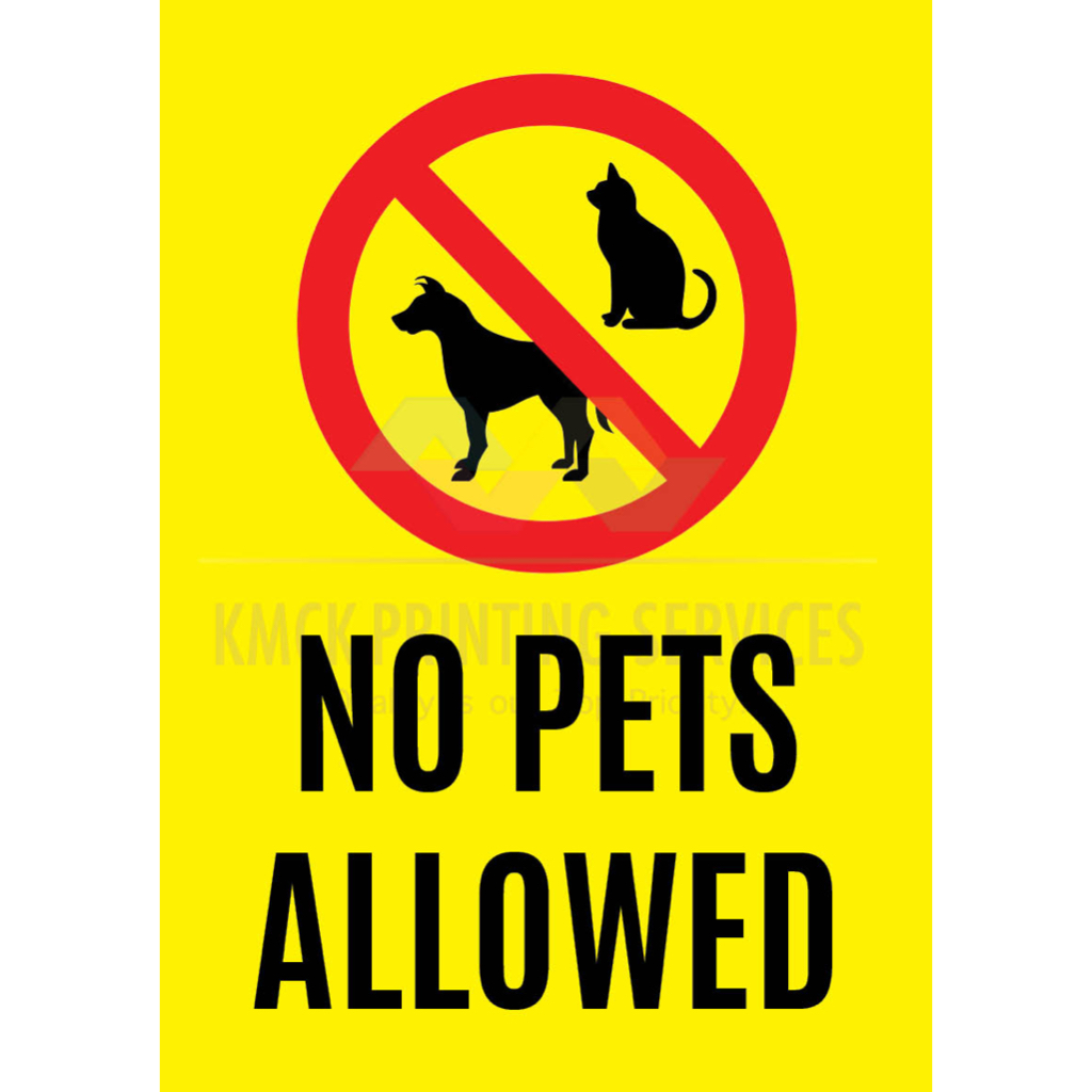 No Pets Allowed | Bawal ang mag Alagang Hayop | Service Animal Signages ...