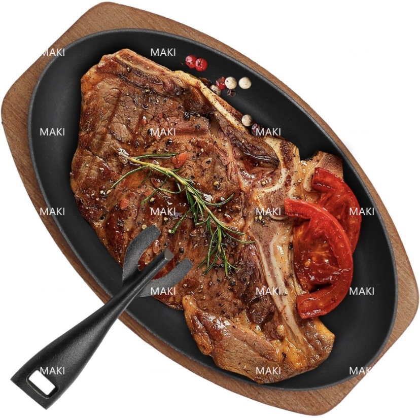 sizzling plate non stick cast iron sizzling plate set oval sizzling ...