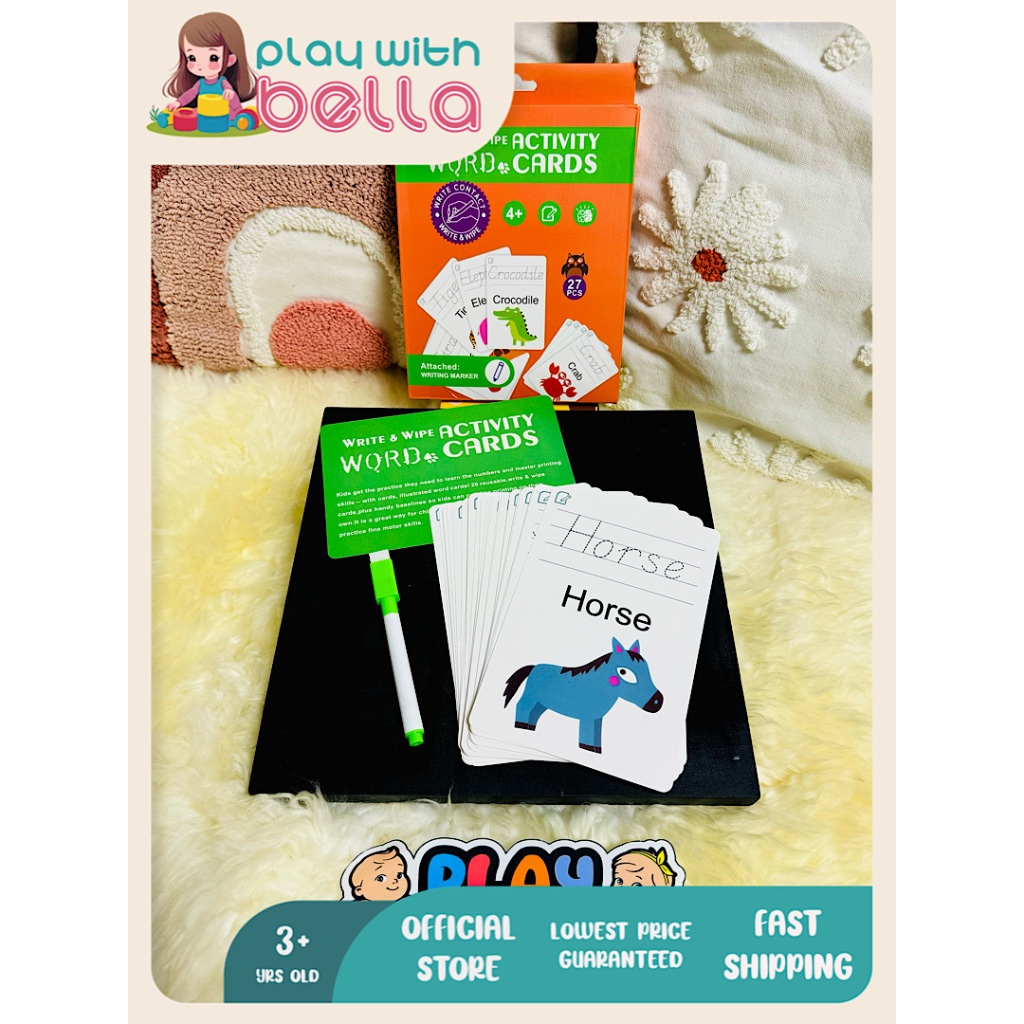 Write & Wipe Activity Flash Cards for Kids Early Learning | Shopee ...