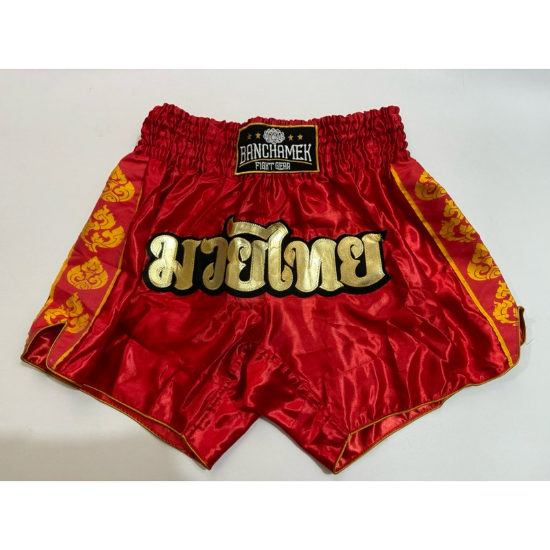 Official Buakaw Banchamek Gym Retro Satin Muay Thai Fight Shorts Red ...