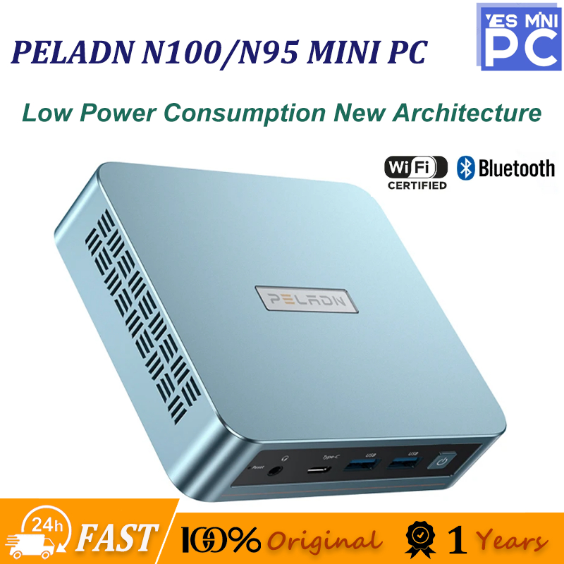 PELADN Intel N100 Up to 3.4GHz DDR4 3200MHz M.2 SSD Windows 11 Pro WIFI ...