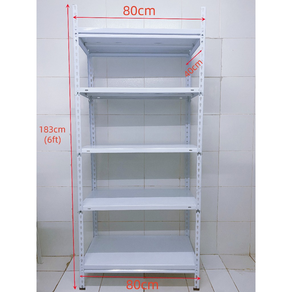 6ft 5 Layers metal rack Steel display Shelves 5L storage rack easy ...