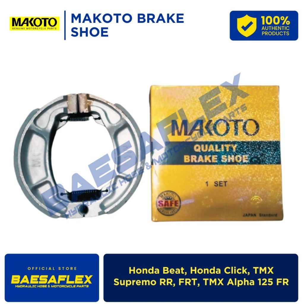 Makoto Motorcycle Brake Shoe HONDA BEAT/CLICK (Honda Beat, Honda Click ...
