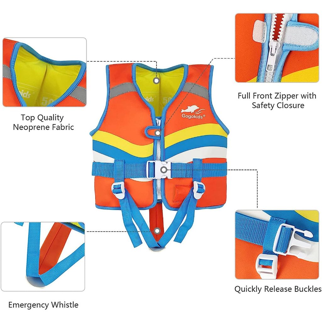 Gogokids Kids Life Vests Life Jacket Kids Adjustable Safety Strap ...