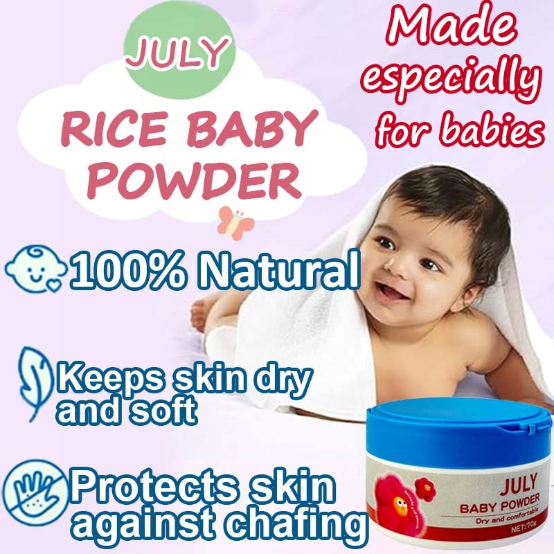 JULY Baby powder Baby Anti Rash Powder Rice Baby Powder Antirash Reduce friction on skin 70g