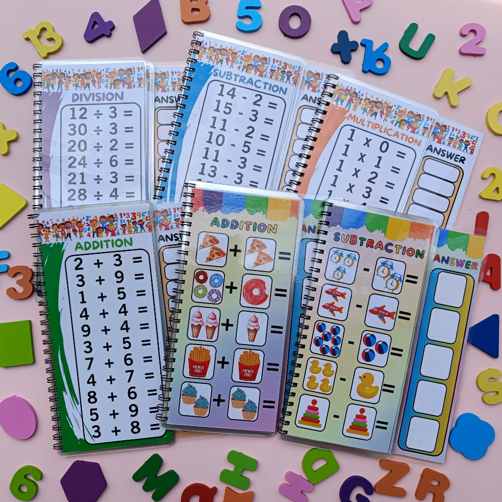 Reusable Math Write and Wipe Workbook | Shopee Philippines