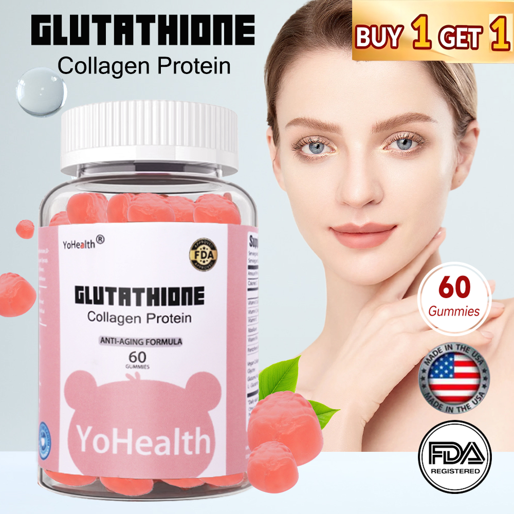 YoHealth Glutathione Collagen Glow Gummies Original 60 Strawberry Collagen  Gummies Skin Whitening | Shopee Philippines