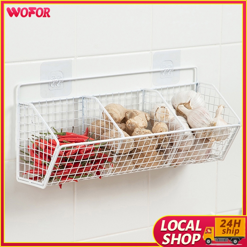 Kitchen Seasoning Sorting Rack Wall Mounted Stainless Steel Vegetable ...