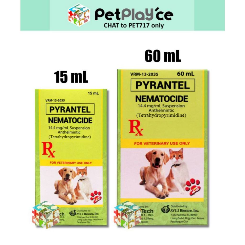 Nematocide Pyrantel Dewormer Deworm Wormer Prantel 60ml 15ml Liquid Suspension w Sticker Meds LC Shopee Philippines