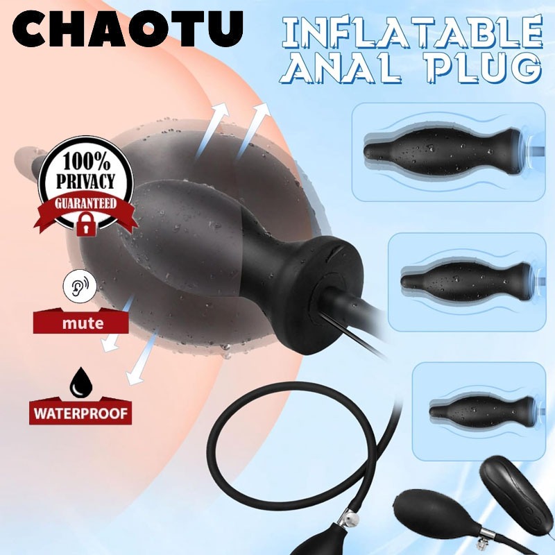 big anal plug porn Inflatable Latex Enema Butt Plug main image 0
