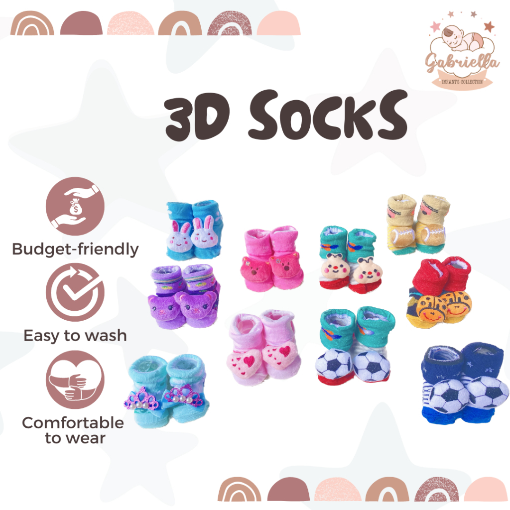 Baby Cotton Dotted Socks Set – 3 Pairs (0–3 Months) main image 1