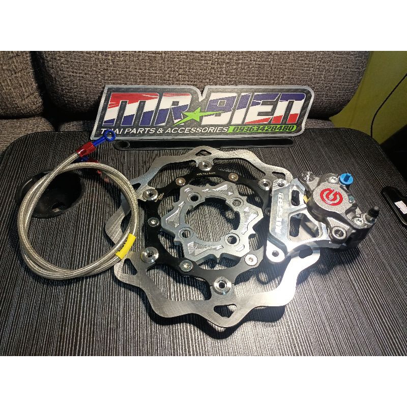 Caliper 2pot set gray with disc 260mm 4holes GARFEL for click 125/150 ...