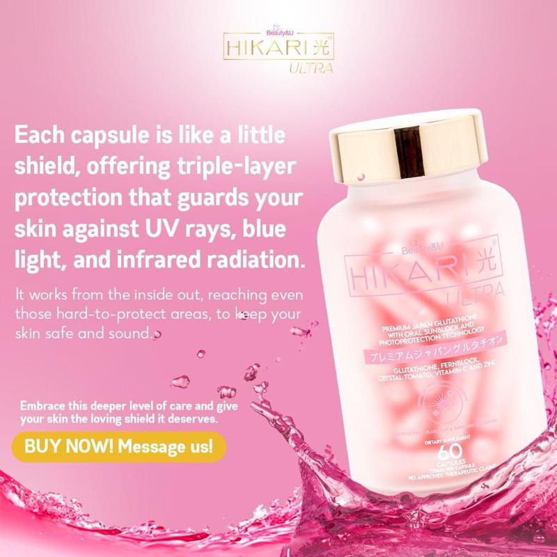 Hikari Ultra Premium Glutathione With Oral Sunblock and Photo Protection  Technology 60 Capsules | Shopee Philippines