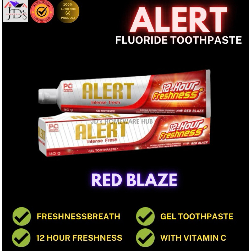 ALERT RED BLAZE GEL TOOTHPASTE 160G | Shopee Philippines