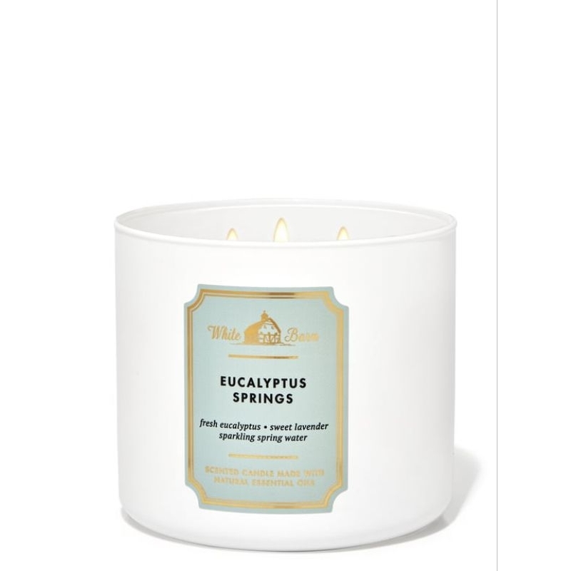 BBW COTTON & EUCALYPTUS 3 WICK store CANDLE