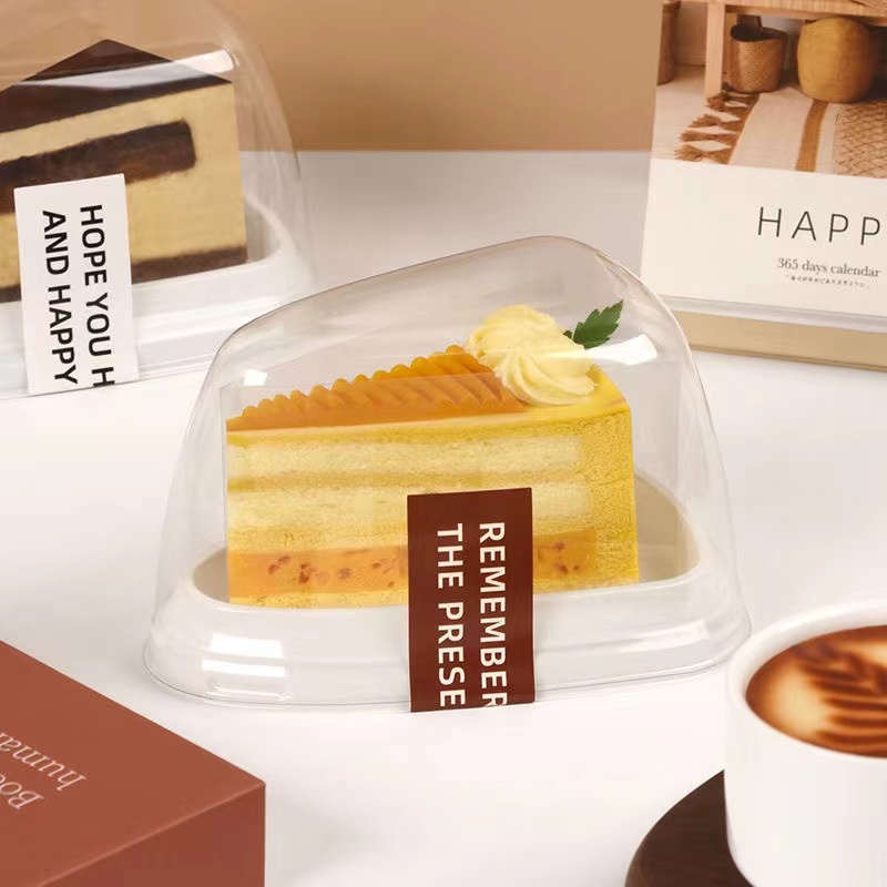 [50Pcs] Triangle Cake Box Cake Container - Prevent Fogging | Shopee ...