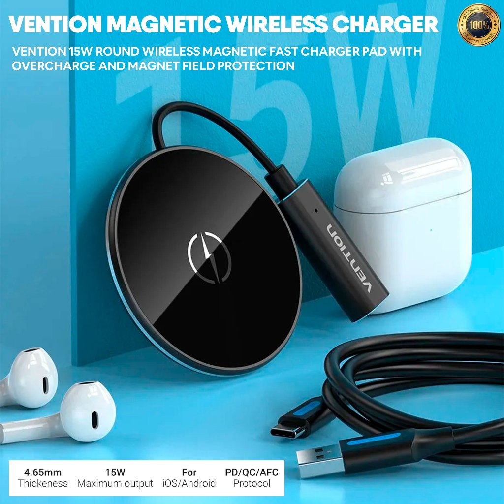 CREATIVE_Vention 15W Magnetic Wireless Charger Fast Charging Receiver ...
