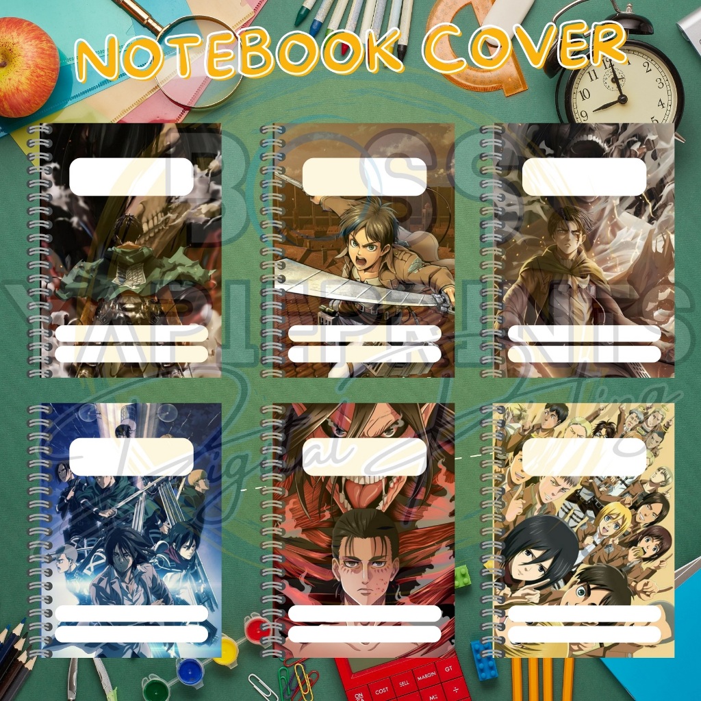 ATTACK ON TITANS TRENDING DESIGN FOR PERSONALIZED NOTEBOOK COVER WITH ...