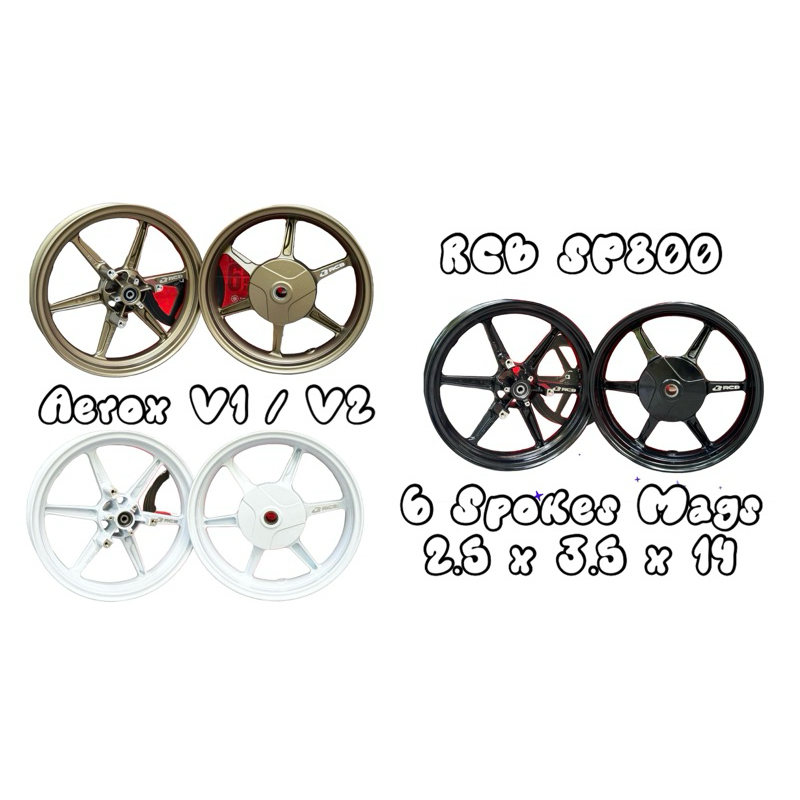 RCB SP800 Aerox v1 v2 6 Spokes MAGS | Shopee Philippines