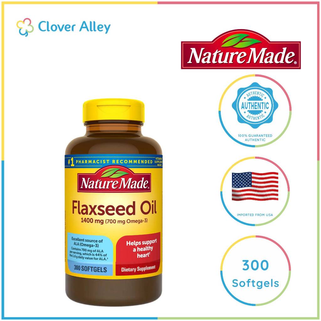 Nature Made Flaxseed Oil 1,400 mg., 300 Softgels (07/2025 Expiry