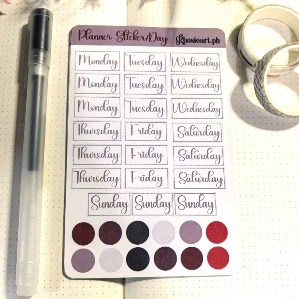 Planner Sticker Sheet (Monday-Sunday Header) | Shopee Philippines